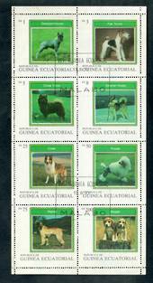 EQUATORIAL GUINEA 1977 Dogs. Sheetlet of 8. - 50625 - FU