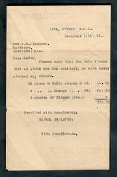 NEW ZEALAND 1935 Letter from Social Credit England to New Zealand supplying Cinderellas to New Zealand. - 50627 - Cinderellas