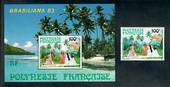 FRENCH POLYNESIA 1983 Brasiliana '83 International Stamp Exhibition. Single stamp and miniature sheet. - 50638 - UHM