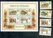 SOLOMON ISLANDS 1991 Christmas. Set of 4 and miniature sheet. - 50665 - UHM