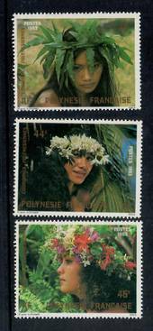 FRENCH POLYNESIA 1983 Floral Headdresses. First series. Set of 3. - 50673 - UHM