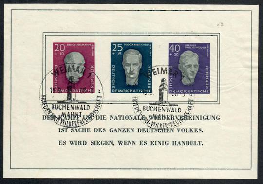 EAST GERMANY 1957 East German War Victims. Miniature sheet. - 50789 - FU