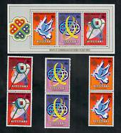 AITUTAKI 1983 World Communications Year. Set of 3 and miniature sheet. - 50810 - UHM