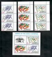 PENRHYN 1984 Olympics. Set of 3 and miniature sheet. - 50847 - UHM