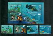 VANUATU 1997 Diving. Set of 4 and miniature sheet. - 50913 - UHM
