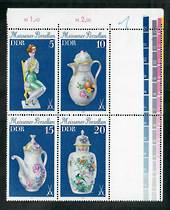 EAST GERMANY 1979 Meissen Pocelain. Half of the set of 8 in a block of 4. - 50936 - UHM