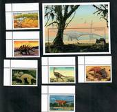 GAMBIA 1997 Dinosaurs. Set of 6 and miniature sheet. Incomplete. - 50969 - UHM