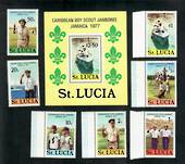 ST LUCIA 1977 Caribbean Scout Jamboree. Set of 6 and miniature sheet. - 50976 - UHM