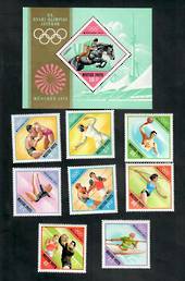 HUNGARY 1972 Olympics. Second series. Set of 8 and miniature sheet. - 50998 - UHM