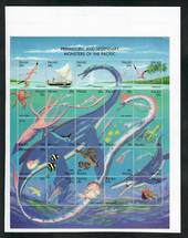 PALAU 1993 Monsters of the Pacific. Set of 25. In sheet format. The sheet has been hinged but not any of the stamps. - 51028 - U