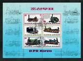 NORTH KOREA 1983 Railway Locomotives. Sheetlet of 4 plus two labels. - 51065 - FU