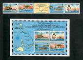 COCOS (KEELING) ISLANDS 1989 75th Anniversary of of the Destruction of the German Cruiser Emden. Set of 4 and miniature sheet. -