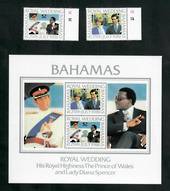 BAHAMAS 1981 Royal Wedding of Prince Charles and Lady Diana Spencer. Set of 2 and miniature sheet. - 51114 - UHM