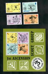 ASCENSION 1982 75th Anniversary of the Boy Scouts. Set of 4 and miniature sheet. - 51139 - VFU