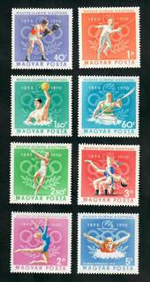 HUNGARY 1970 75th Anniversary of the Hungarian Olympic Committee. Set of 8. - 51146 - UHM