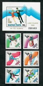 HUNGARY 1979 Winter Olympics. Set of 6 and miniature sheet. - 51158 - UHM