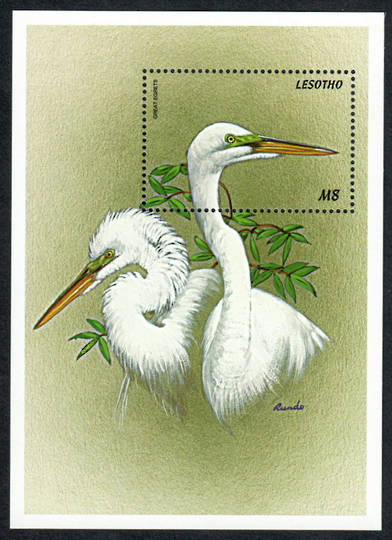 LESOTHO 1999 Great Egret. Miniature sheet. - 51209 - UHM