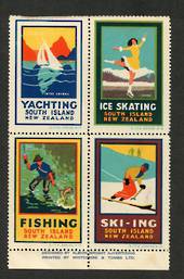 NEW ZEALAND 1937 South Island Travel Association. Block of 4. - 51345 - UHM