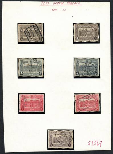 BELGIUM 1929 Parcel Post. Set of 4 plus 3 extra of the lowervalues with interesting cancels. - 51369 - FU