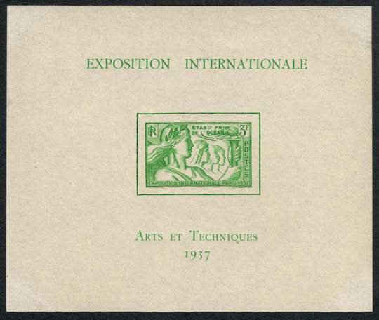 FRENCH OCEANIC SETTLEMENTS 1937 International  Exhibition. Miniature sheet. Very fine never hinged. - 51723 - UHM