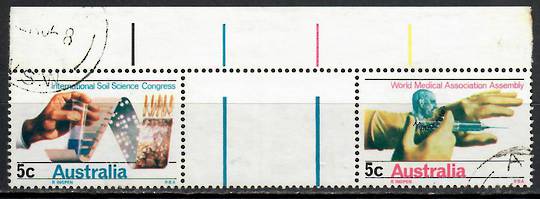 AUSTRALIA 1968 International Soil Science Congress and World Medical Association Assembly. Gutter Pair. Fine cancel. - 51830 - V