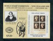 NEW ZEALAND 1990 World Stamp Exhibition. Penny Black miniature sheet. - 52008 - UHM