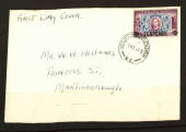 NEW ZEALAND 1944 Cententary Provisional 10d on 1½d Sovreigns on first day cover. - 520252 - FDC
