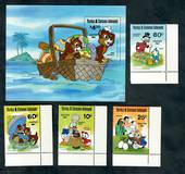 TURKS & CAICOS ISLANDS 1981 Walt Disney Characters. Set of 4 and miniature sheet. - 52040 - UHM