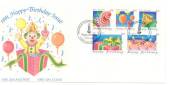 NEW ZEALAND 1991 Happy Birthday 40c. Booklet Pane on first day cover. - 520985 - FDC