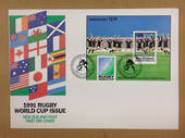 NEW ZEALAND 1991 Rugby World Cup. Miniature sheet on first day cover. - 521019 - FDC
