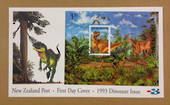 NEW ZEALAND 1993 Dinosaurs. Miniature sheet on first day cover. - 521123 - FDC