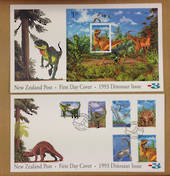 NEW ZEALAND 1993 Dinosaurs. Set of 6 and miniature sheet on first day cover. - 521124 - FDC