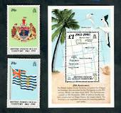 BRITISH INDIAN OCEAN TERRITORY 1990 25th Anniversary of the British Indian Ocean Territory. Set of 2 and miniature sheet. - 5213