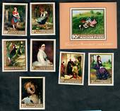 HUNGARY 1966 Paintings from the National Gallery. First series. Set of 7 and miniature sheet. - 52140 - UHM