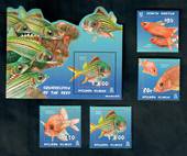 PITCAIRN ISLANDS 2003 Squirrel Fish. Set of 4 and miniature sheet. - 52179 - UHM