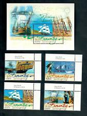 PITCAIRN ISLANDS 2004 Bounty Replica. Set of 4 and miniature sheet. Face $9.40. - 52188 - UHM
