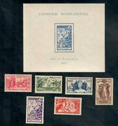 REUNION 1937 International Exhibition. Set of 6 and miniature sheet. - 52197 - Mint