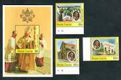 ST LUCIA 1986 Visit of Pope Jean-Paul 2. Set of 3 and miniature sheet. - 52334 - UHM
