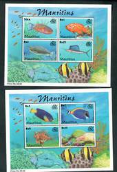 MAURITIUS 2000 Fish. 2 miniature sheets. - 52336 - UHM