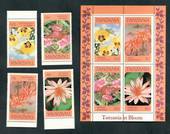 TANZANIA 1986 Flowers. Set of 4 and miniature sheet. - 52338 - UHM