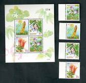 THAILAND 1997 Flowers. Set of 4 and miniature sheet. - 52353 - UHM
