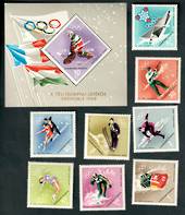 HUNGARY 1967 Winter Olympics. Set of 8 and miniature sheet. - 52391 - UHM