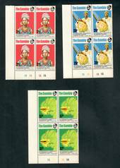 GAMBIA 1972 International Conference on Manding Studies. Set of 3 in plate blocks. - 52413 - UHM