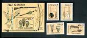 GAMBIA 1987 Mansing Musical Instruments. Set of 4 and miniature sheet. - 52415 - UHM