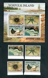 NORFOLK ISLAND 1986 Marine Life. Set of 4 and miniature sheet. - 52419 - VFU