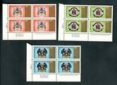 NEW ZEALAND 1971 Three Cities Anniversaries. Set of 3. Plate Blocks T205 T206 T207. - 52473 - UHM