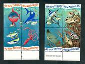 NEW ZEALAND 1998 Underwater World. Set of 8 in blocks of 4. - 52487 - UHM