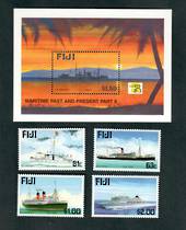 FIJI 1999 Maritime Past and Present. Second series. Set of 4 and miniature sheet. - 52494 - UHM