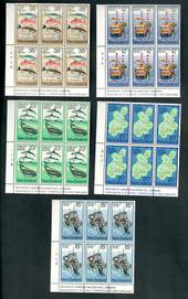 NEW ZEALAND 1978 Sea Resources. Set of 5 in plate blocks of 6. Plate 1B 1B 1B 1B. - 52506 - UHM