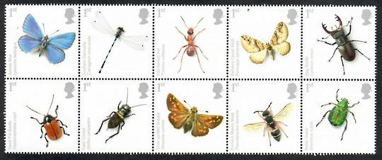 GREAT BRITAIN 2008 Insects. Block of 10. - 52983 - UHM